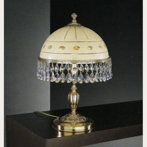 Настольная лампа P 7103 M Reccagni Angelo бежевая 2 лампы, основание золотое латунь металл в стиле классический 