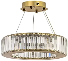 Люстра подвесная хрустальная LED Anzio L 1.5.40.100 A Arti Lampadari прозрачная на 1 лампа, основание бронзовое в стиле современный кольца