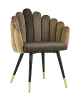 Кресло Камелия, шоколад УТ000004425 Stool Group, коричневый/велюр, ножки/металл/чёрный, размеры - ****635*570