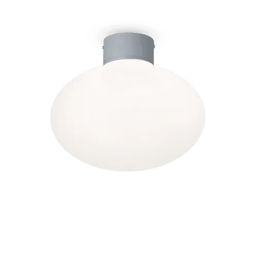 Потолочный светильник CLIO MPL1 GRIGIO Ideal Lux уличный IP44 серый 1 лампа, плафон белый в стиле современный E27