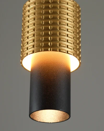 Светильник подвесной LED Elli V10884-PL Moderli чёрный золотой 1 лампа, основание золотое в стиле современный трубочки фото 5