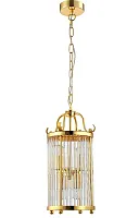Светильник подвесной TADEO SP4 D200 GOLD/TRANSPARENTE Crystal Lux прозрачный 4 лампы, основание золотое в стиле модерн 