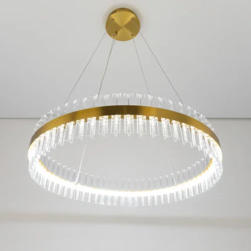 Люстра подвесная LED с пультом Рианна CL337083 Citilux прозрачная на 1 лампа, основание бронзовое в стиле современный с пультом фото 11