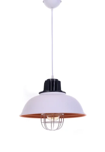 Светильник подвесной Fuko LDP 6859 WT Lumina Deco белый 1 лампа, основание чёрное в стиле лофт  фото 3