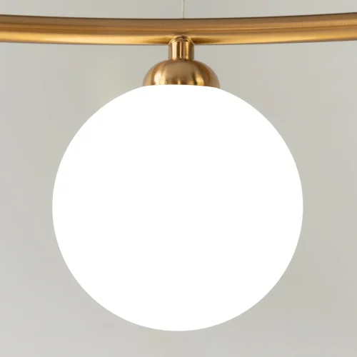 Люстра подвесная Ring MOD013PL-06BS1 Maytoni белая на 6 ламп, основание латунь в стиле современный шар фото 7