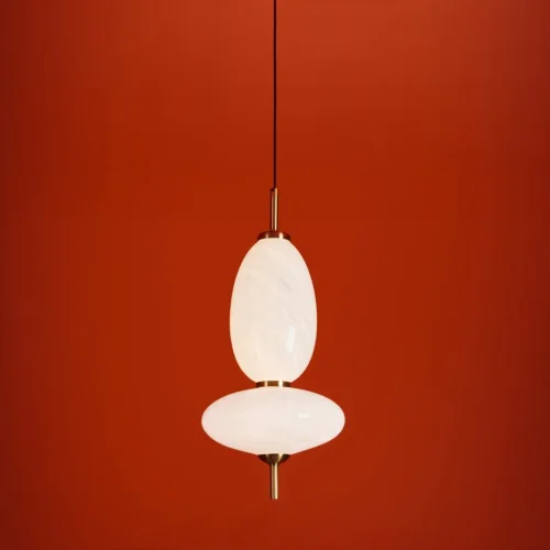 Светильник подвесной LED Solare FR5594PL-L11B Freya белый на 1 лампу, основание чёрное в стиле современный фото 3