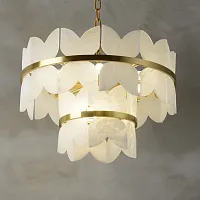 Люстра подвесная IOANNA D50 219575-23 ImperiumLoft белая на 9 ламп, основание латунь в стиле современный Люстра подвесная IOANNA D50 219575-23 ImperiumLoft белая на 9 ламп, основание латунь в стиле современный