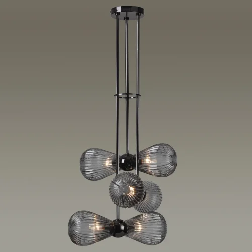 Светильник подвесной Elica 5417/6 Odeon Light чёрный серый 6 ламп, основание чёрное в стиле современный  фото 4