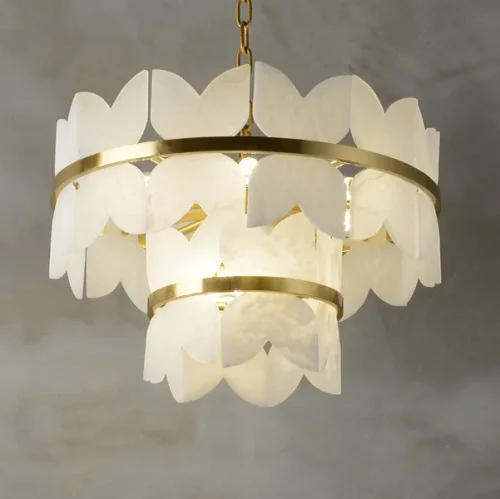 Люстра подвесная IOANNA D100 219577-23 ImperiumLoft белая на 29 ламп, основание латунь в стиле современный фото 2 Люстра подвесная IOANNA D100 219577-23 ImperiumLoft белая на 29 ламп, основание латунь в стиле современный фото 2