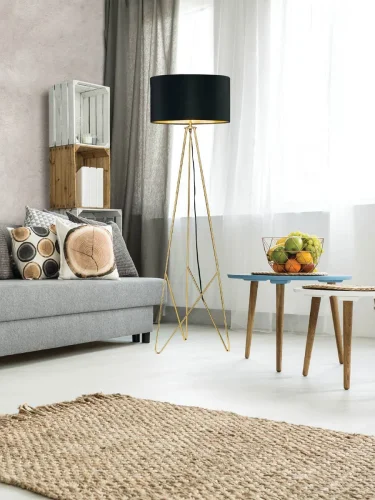 Торшер напольный CAMPORALE 39231 Eglo на треноге золотой на 1 лампу, основание латунь жёлтое в стиле классический современный фото 2