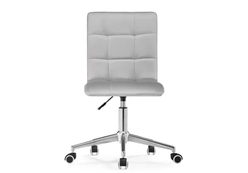 Компьютерное кресло Квадро светло-серое / хром 539659 Woodville, серый/велюр, ножки/металл/хром, размеры - *960***420*570 фото 3