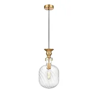 Светильник подвесной Nova 441 VL5494P21 Vele Luce прозрачный на 1 лампу, основание чёрное в стиле современный выдувное