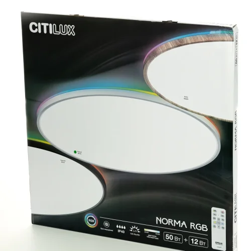 Светильник потолочный LED с пультом Norma CL749600 Citilux белый на 1 лампу, основание белое в стиле современный хай-тек круглый с пультом фото 13