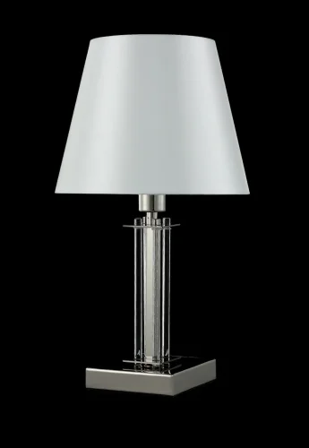Настольная лампа NICOLAS LG1 NICKEL/WHITE Crystal Lux белая на 1 лампу, основание никель металл стекло в стиле современный фото 3