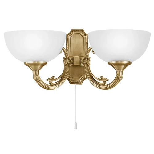 Бра с выключателем SAVOY 82752 Eglo белый на 2 лампы, основание бронзовое коричневое в стиле классический 
