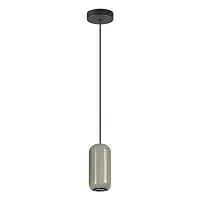 Светильник подвесной Ovali 5053/1D Odeon Light серый 1 лампа, основание чёрное в стиле современный трубочки