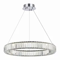 Люстра подвесная LED Tivoli SL1622.113.01 ST-Luce прозрачная на 1 лампа, основание хром в стиле современный кольца