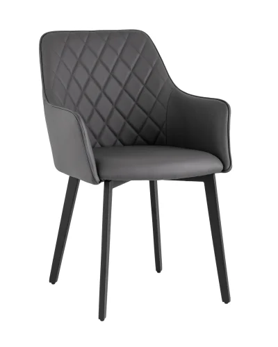 Стул Прайм NEW, экокожа серая УТ000031314 Stool Group, серый/экокожа, ножки/металл/чёрный, размеры - ****530*590