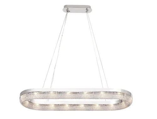 Светильник подвесной 8276+10/S chrome Newport прозрачный 16 ламп, основание хром в стиле классика модерн американский кольца
