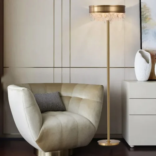 Торшер VERONA FL B 212111-23 ImperiumLoft прозрачный на 6 ламп, основание латунь в стиле современный фото 5