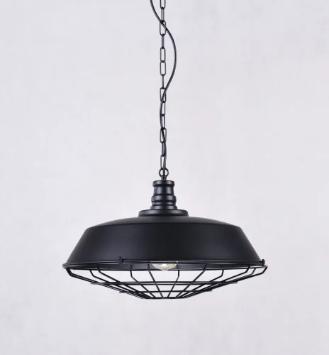 Светильник подвесной Arigio LDP 6862-450 BK Lumina Deco чёрный 1 лампа, основание чёрное в стиле лофт  фото 4
