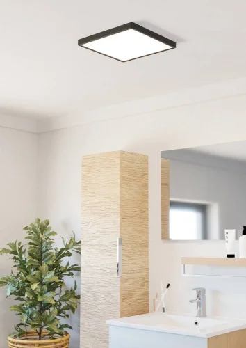 Светильник потолочный LED Fueva 901331 Eglo белый на 1 лампу, основание чёрное в стиле современный квадратный фото 2 Светильник потолочный LED Fueva 901331 Eglo белый на 1 лампу, основание чёрное в стиле современный квадратный фото 2