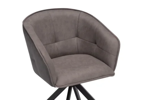 Кресло Дарк крутящиеся серое / графит / черное 571397 Woodville, серый/искусственная замша, ножки/металл/чёрный, размеры - ****720*760мм фото 7