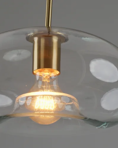 Светильник подвесной Laura V11528-1P Moderli янтарный на 1 лампу, основание чёрное в стиле современный лофт фото 5