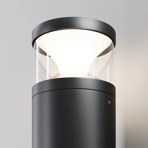 Парковый светильник LED Pyro O496FL-L21B3K1 Maytoni уличный IP65 чёрный на 1 лампу, плафон прозрачный в стиле современный хай-тек LED фото 3