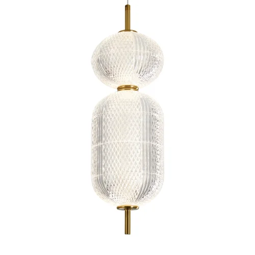 Светильник подвесной LED Awella FR6135PL-L13BT Freya прозрачный на 1 лампу, основание латунь в стиле современный арт-деко фото 3