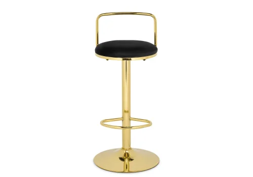 Полубарный стул Lusia black / gold 15681 Woodville, чёрный/велюр, ножки/металл/золотой, размеры - ****380*400 фото 2
