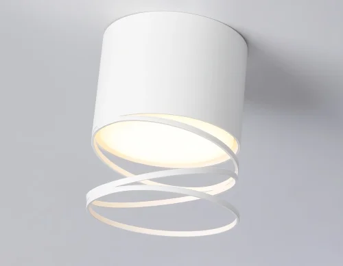 Светильник накладной TN71103 Ambrella light белый 1 лампа, основание белое в стиле хай-тек современный круглый фото 5