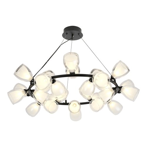 Люстра подвесная Inglewood LSP-6065 Lussole белая на 28 ламп, основание чёрное в стиле современный 