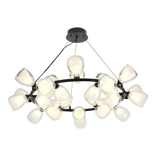 Люстра подвесная Inglewood LSP-6065 Lussole белая на 28 ламп, основание чёрное в стиле современный 