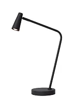 Настольная лампа офисная LED Stirling 36620/03/30 Lucide чёрная на 1 лампу, основание чёрное металл в стиле современный 