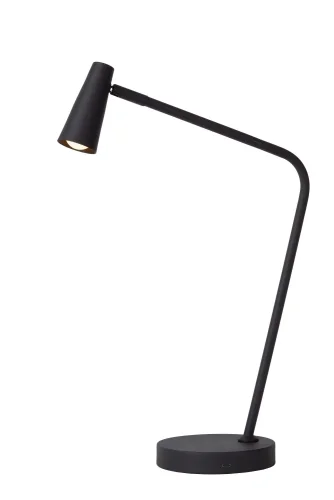 Настольная лампа офисная LED Stirling 36620/03/30 Lucide чёрная 1 лампа, основание чёрное металл в стиле современный 