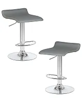 Стул барный набор 2 шт. SET-2 3013-LM TOMMY, цвет сиденья серый, цвет основания хром Dobrin, /экокожа, ножки/металл/хром, размеры - 620*830***385*405