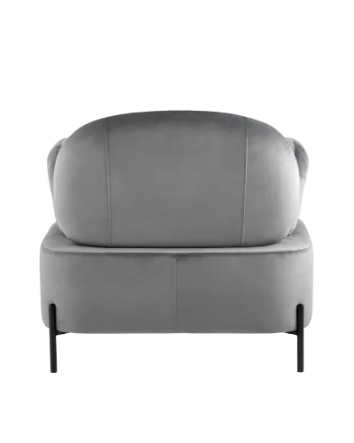 Кресло Кэнди велюр серый УТ000035878 Stool Group, серый/велюр, ножки/металл/чёрный, размеры - ****860*790мм фото 5