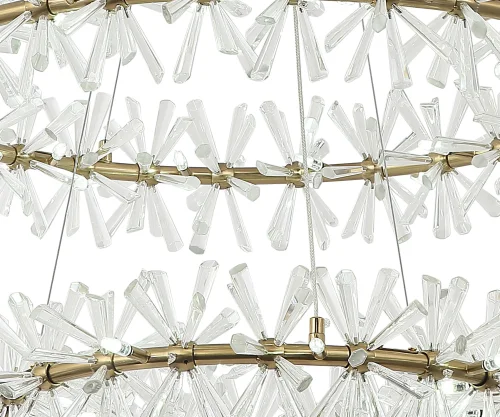 Люстра подвесная Альма 07672-80+60,36 Kink Light прозрачная на 48 ламп, основание латунь в стиле современный ветви фото 2