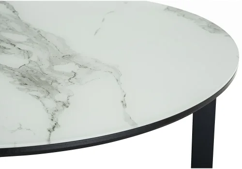 Журнальный столик Роб D-700 мрамор белый 462373 Woodville столешница белая мрамор из стекло фото 3