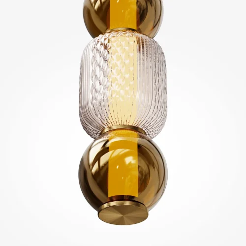 Светильник подвесной LED Drop MOD273PL-L16G3K Maytoni прозрачный янтарный 1 лампа, основание золотое в стиле современный арт-деко  фото 3