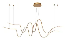 Светильник подвесной LED Lambada 52401/58/02 Lucide латунь матовый золото на 2 лампы, основание латунь матовое золото в стиле современный линейный