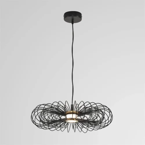 Светильник подвесной LED Camomile 8301/9L Lumion чёрный на 1 лампу, основание чёрное в стиле лофт фото 5