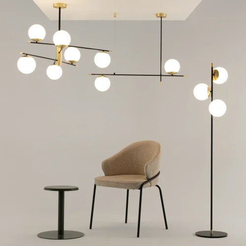 Светильник подвесной Nostalgia MOD048PL-02G Maytoni белый на 2 лампы, основание матовое золото в стиле современный шар фото 8