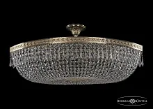 Люстра потолочная хрустальная 19013/100IV G Bohemia Ivele Crystal прозрачная на 14 ламп, основание золотое в стиле классический sp