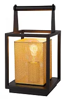 Настольная лампа лофт Sansa 21522/01/30 Lucide чёрная матовая золото 1 лампа, основание чёрное металл в стиле лофт современный 