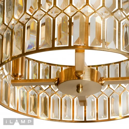 Люстра подвесная Form 6122-420 GD iLamp прозрачная на 4 лампы, основание золотое в стиле американский современный  фото 4