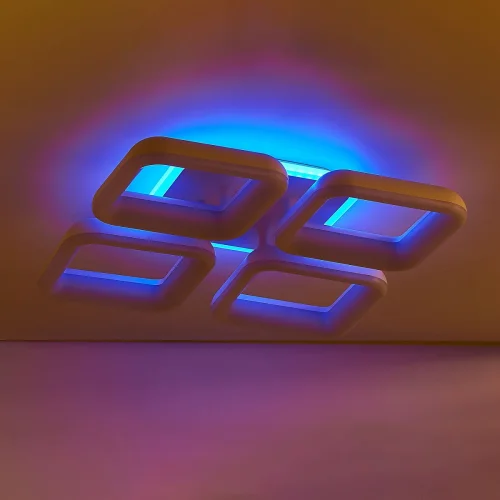 Люстра потолочная LED RGB с пультом Паркер Смарт CL225A240E Citilux белая на 1 лампа, основание белое в стиле современный хай-тек с пультом квадраты фото 8