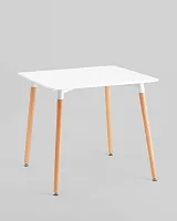 Стол Oslo Square 80*80, белый на деревянных ножках УТ000039065 Stool Group столешница белая из мдф