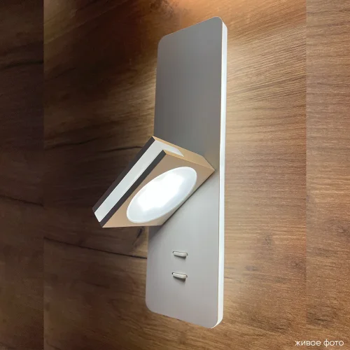 Бра с выключателем LED CLT 216W WH Crystal Lux белый на 1 лампу, основание белое в стиле современный фото 11